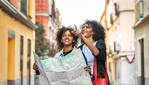 Mother and Daughter traveling